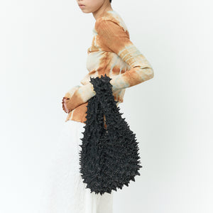 Spiky Shibori Tote Bag -Lamé lace