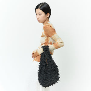 Spiky Shibori Tote Bag -Lamé lace
