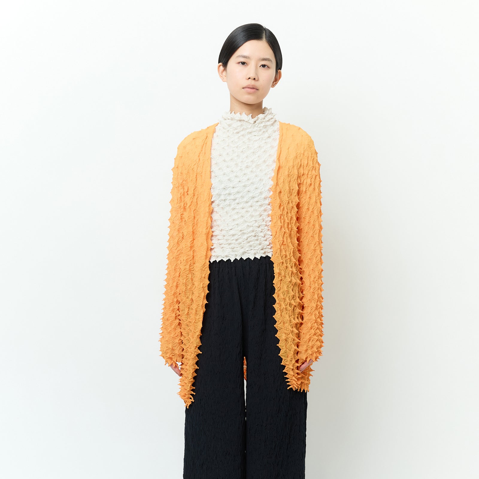 Spiky Shibori Cardigan - Chiffon/Solid Color