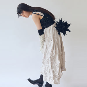 Rolled-Up Shibori Sleeveless Dress, Amundsen/Solid Color