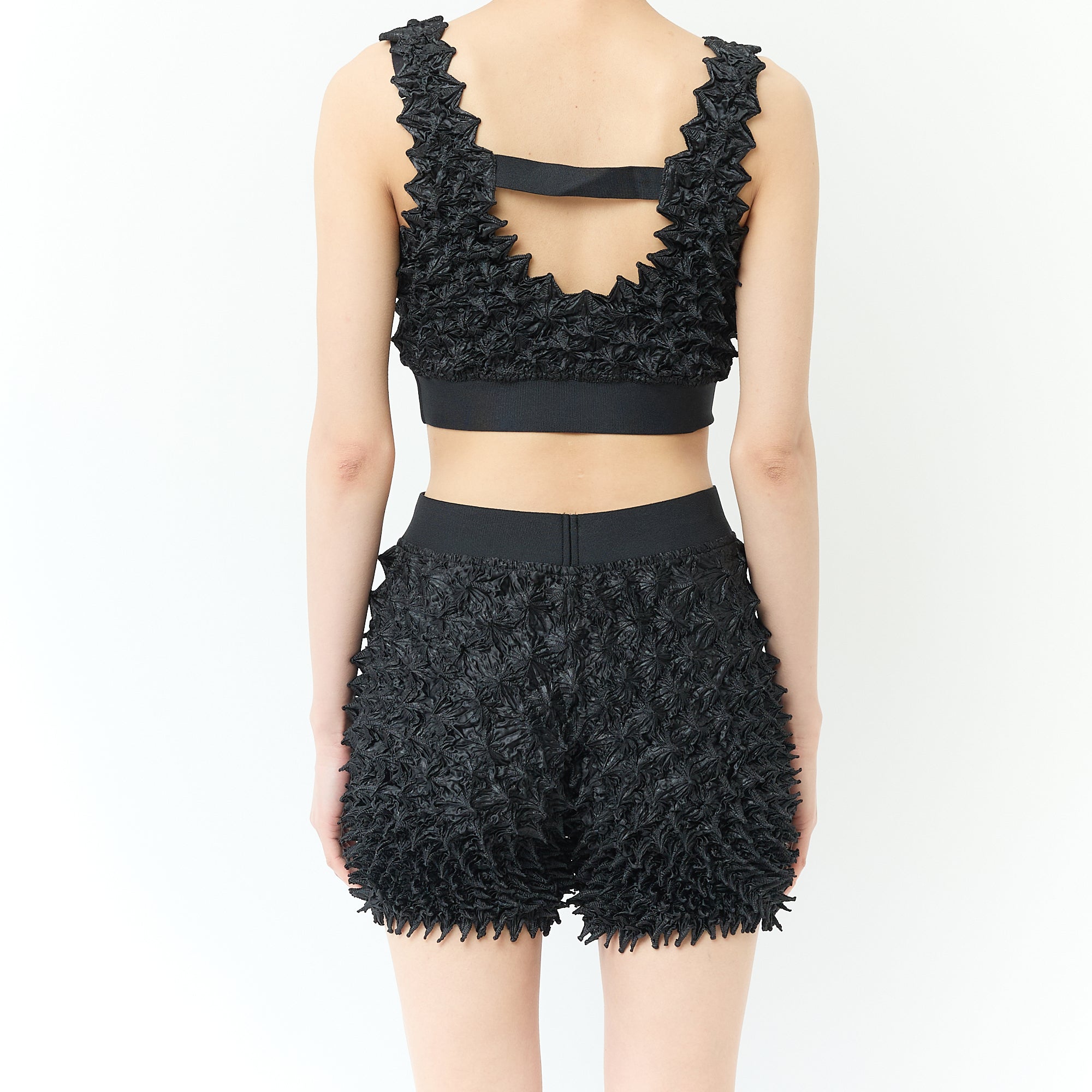 Spiky Shibori Bra-Top Solid Color