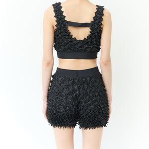 Spiky Shibori Bra-Top Solid Color