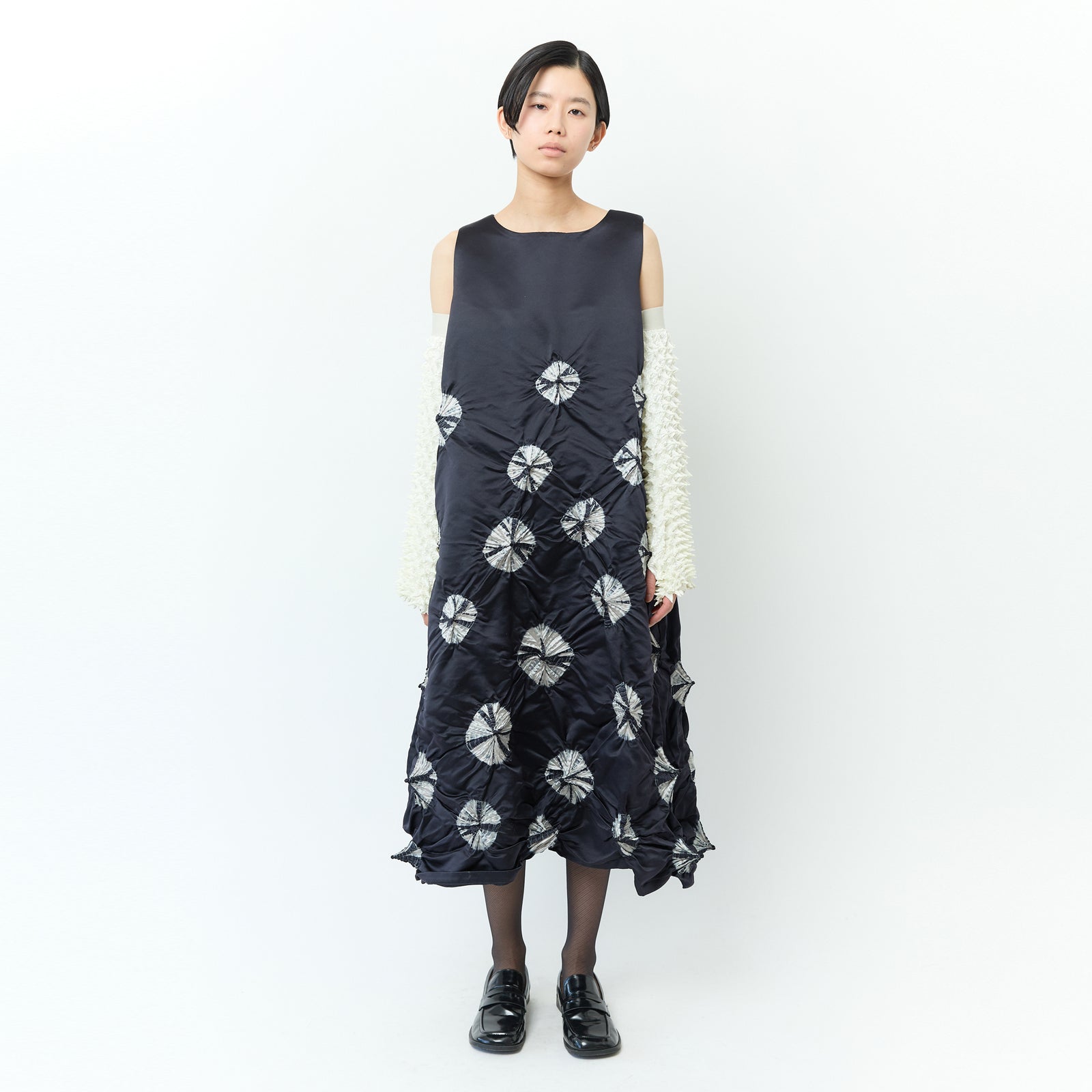 Rolled-up Shibori Sleeveless Dress - Tie Dye