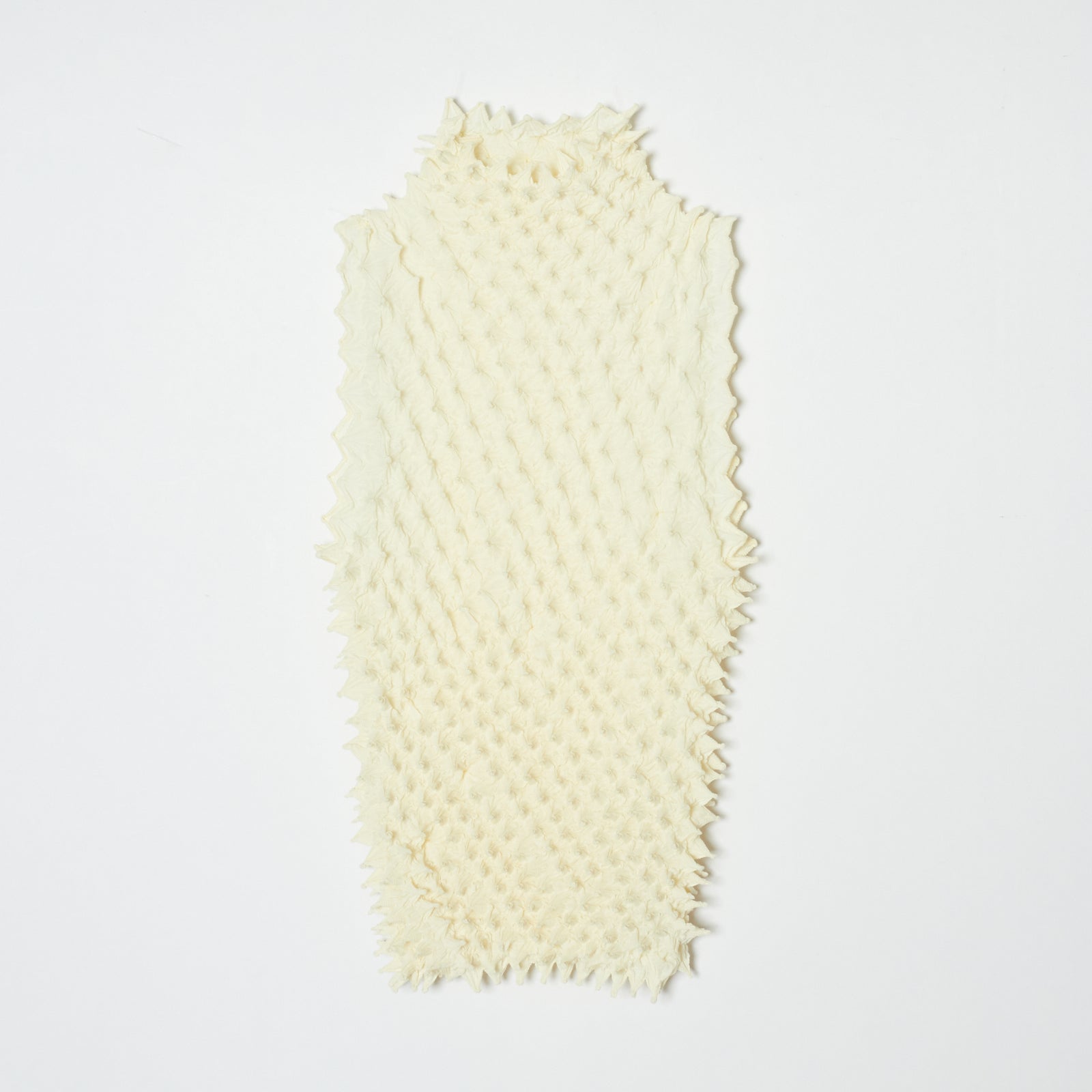 Spiky Shibori Sleeveless Turtleneck Top - Crepe de Chine/Solid Color