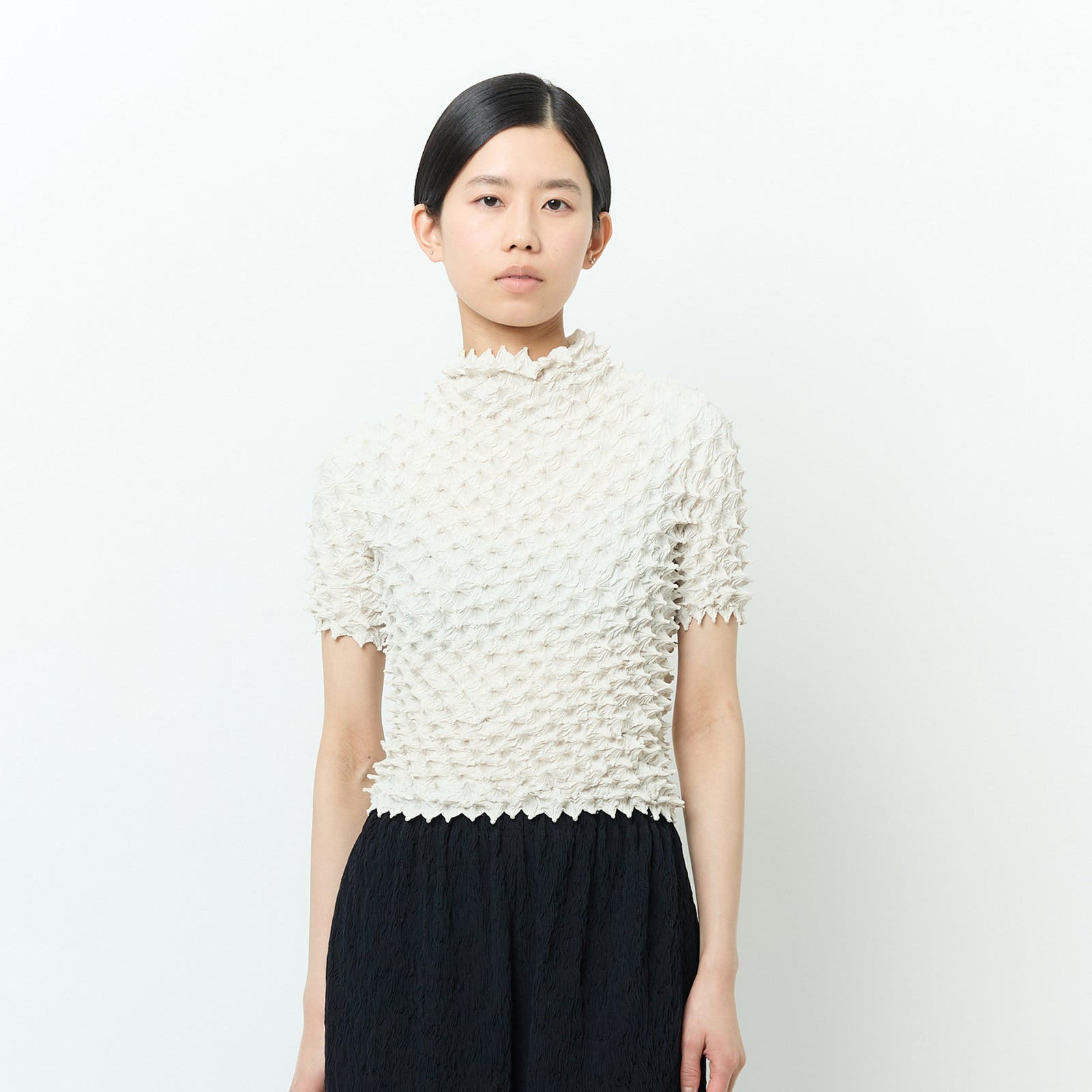 Spiky Shibori Short Sleeve Top - Taffeta