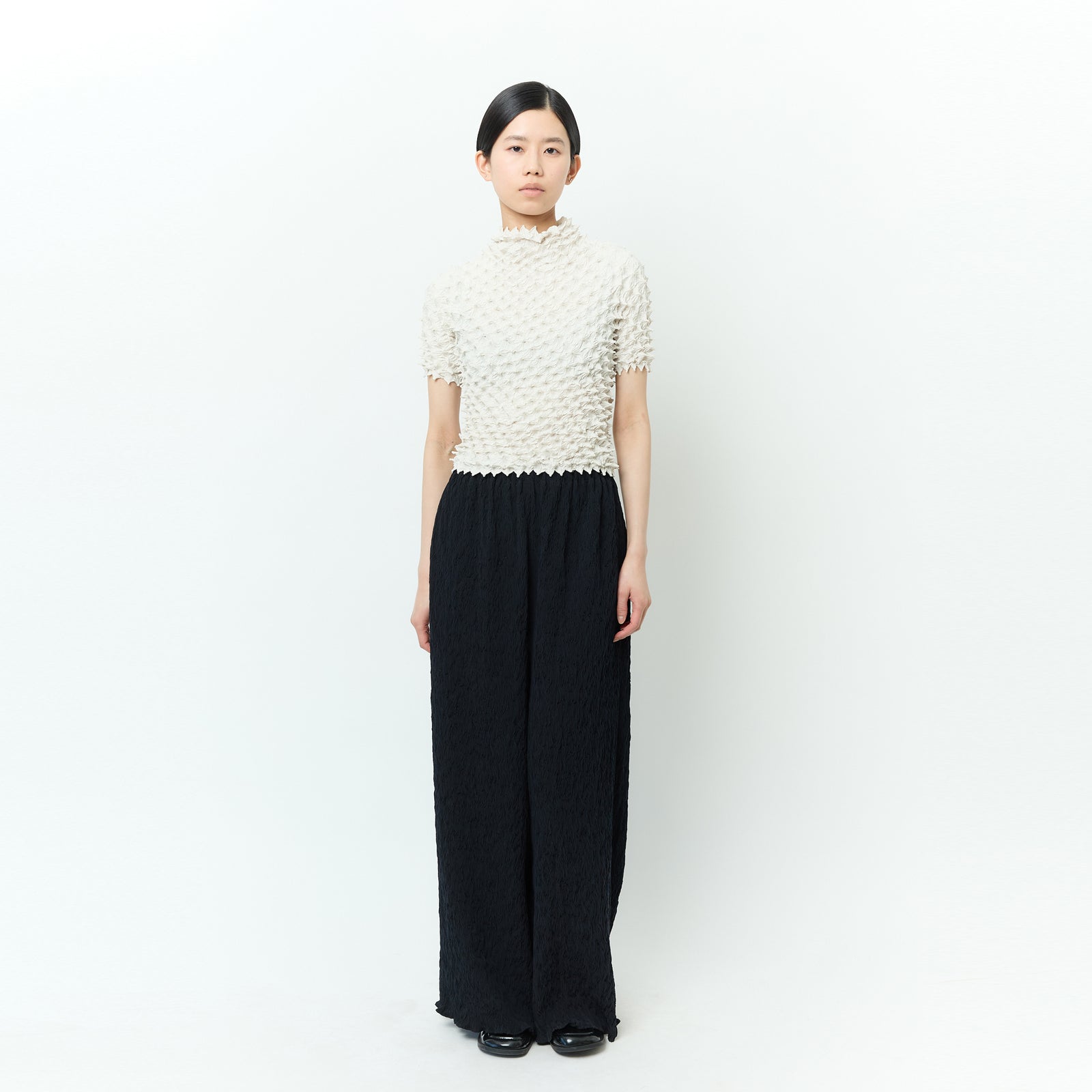 Spiky Shibori Short Sleeve Top - Taffeta