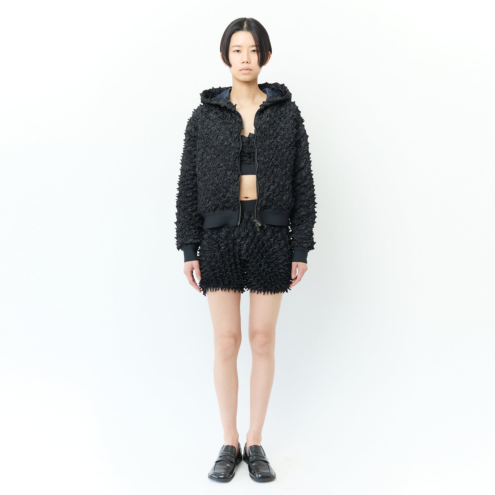 Spiky Shibori Zip Hoodie Jacket