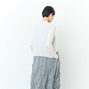 Spiky Shibori Short Cardigan - Chiffon/Solid Color