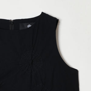 Rolled-Up Shibori Sleeveless Dress, Amundsen/Solid Color