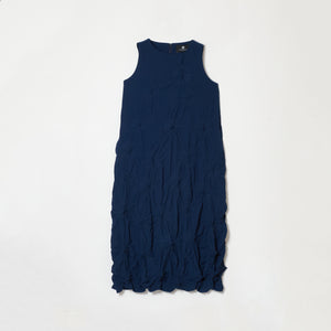 Rolled-Up Shibori Sleeveless Dress, Amundsen/Solid Color