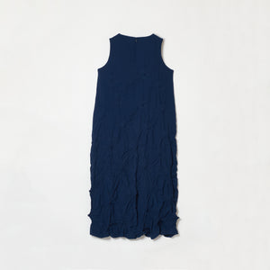 Rolled-Up Shibori Sleeveless Dress, Amundsen/Solid Color