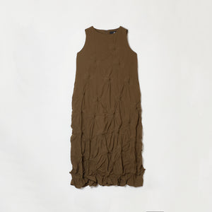 Rolled-Up Shibori Sleeveless Dress, Amundsen/Solid Color