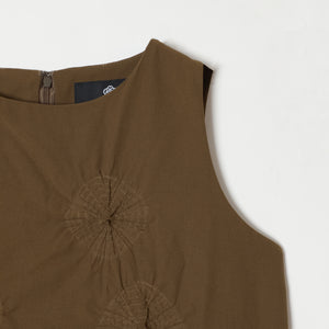 Rolled-Up Shibori Sleeveless Dress, Amundsen/Solid Color