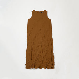 Rolled-Up Shibori Sleeveless Dress, Amundsen/Solid Color