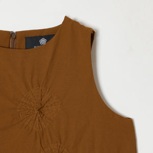 Rolled-Up Shibori Sleeveless Dress, Amundsen/Solid Color