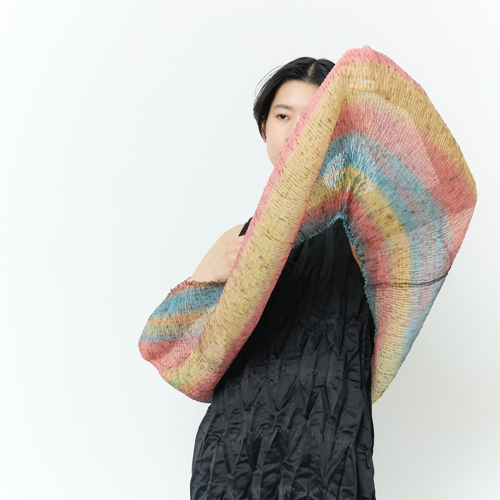 Wavy Silk Circular Scarf