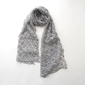 Lace Scarf with Full Bai Shibori Narrow Width