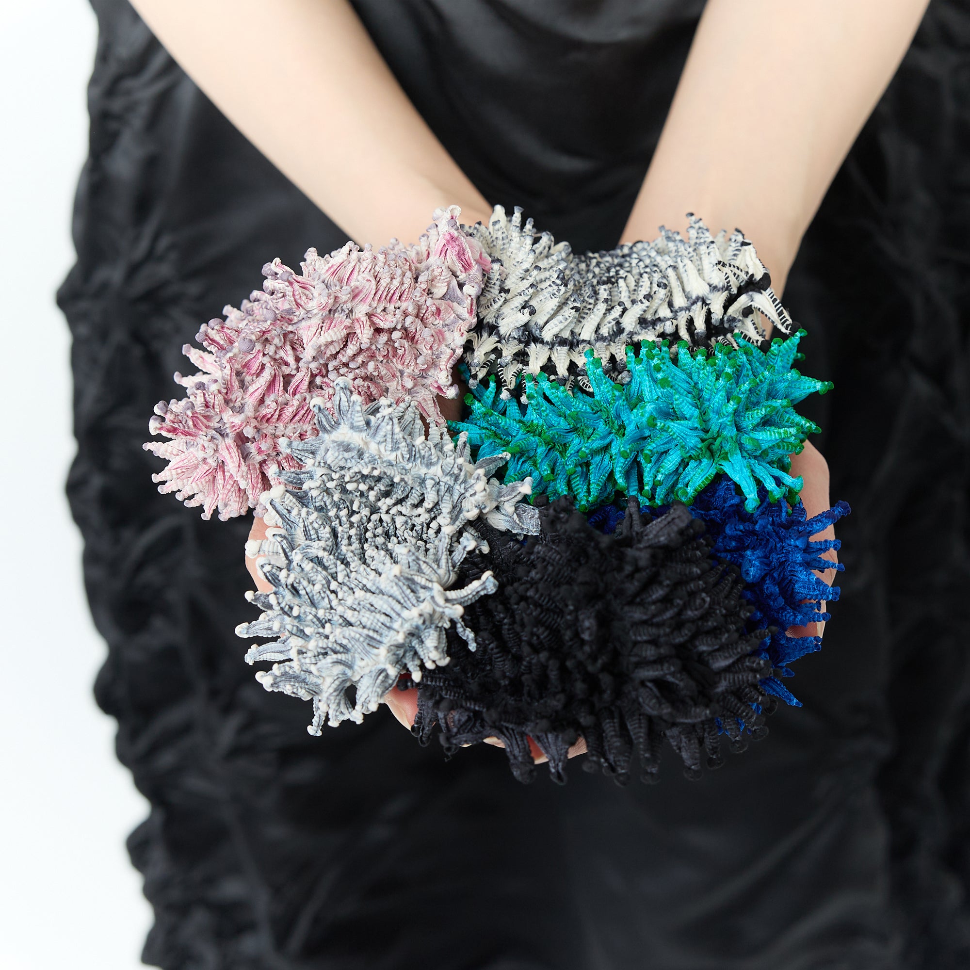 Small Spiky Shibori Necklace Wide Width