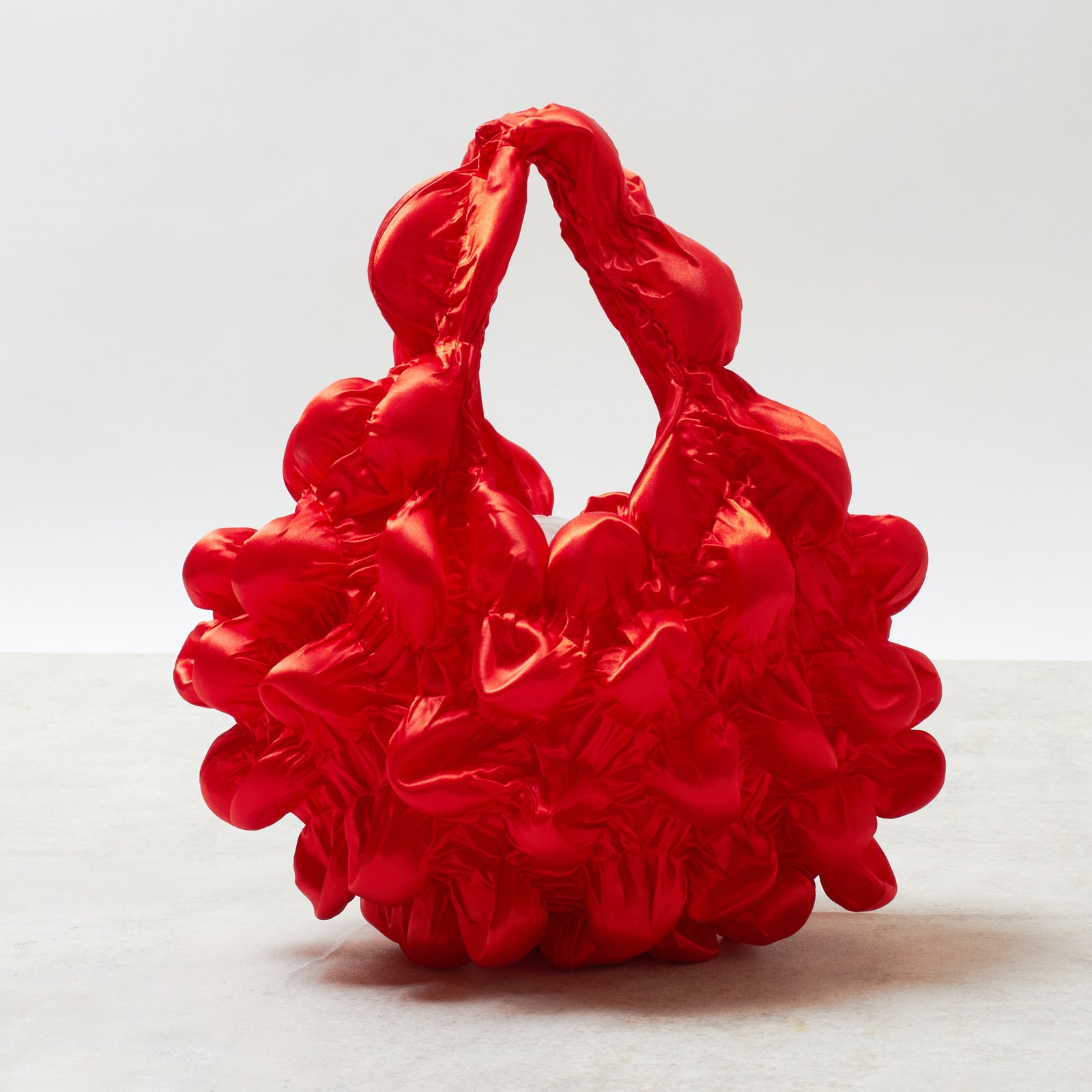 Large Pom-Pom Bags Satin