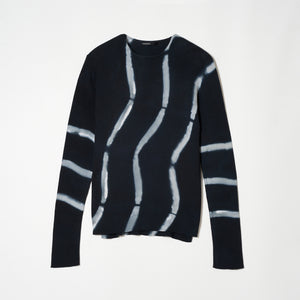 Itajime Shibori Long Sleeve Rib knit top