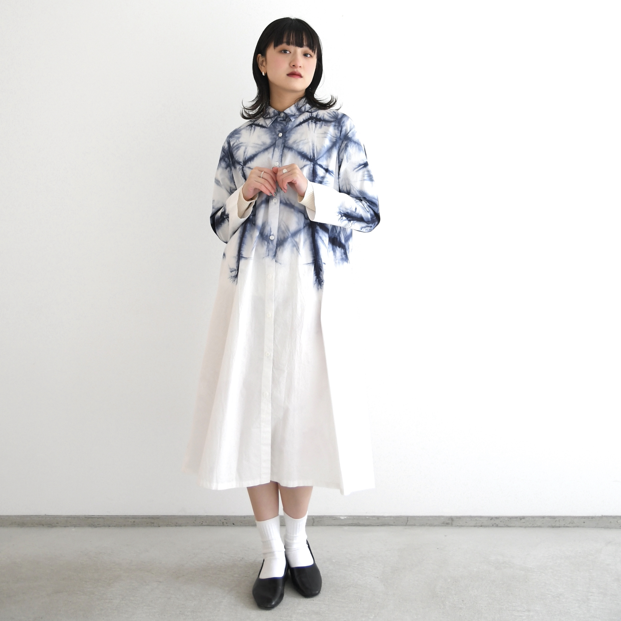 Sekka Shibori Long Shirt Dresses